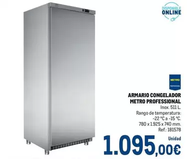 Oferta de Metro Professional - Armario Congelador por 1095€ en Makro