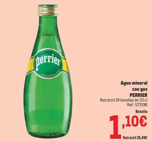 Oferta de Perrier - Agua Mineral Con Gas por 1,1€ en Makro