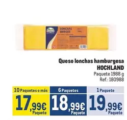 Oferta de Hochland - Queso Lonchas Hamburgesa por 19,99€ en Makro