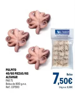 Oferta de Altamar - Pulpito 40/60 Piezas/kg por 7,5€ en Makro