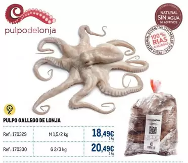 Oferta de Gallego - Pulpo  De Lonja por 20,49€ en Makro