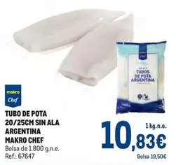 Oferta de Makro - Tubo De Pota 20/25cm Sin Ala Argentina por 10,83€ en Makro