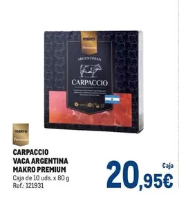 Oferta de Makro - Carpaccio Vaca Argentina por 20,95€ en Makro