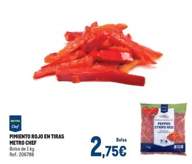Oferta de Chef - Pimiento Rojo En Tiras por 2,75€ en Makro