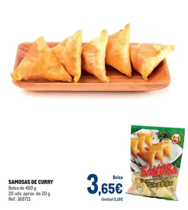 Oferta de Samosas De Curry por 3,65€ en Makro