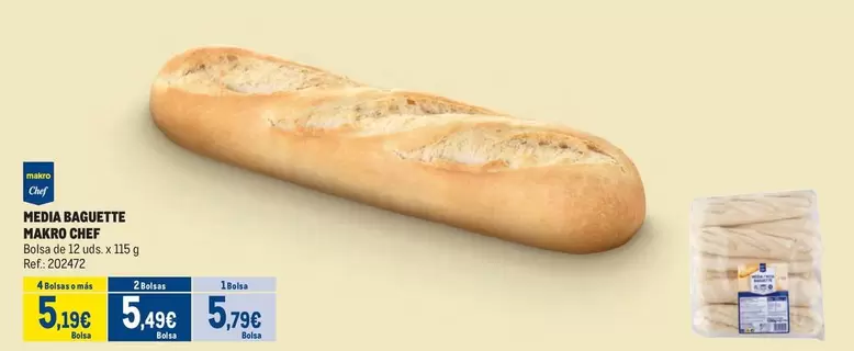 Oferta de Makro - Pedia Baguette por 5,19€ en Makro