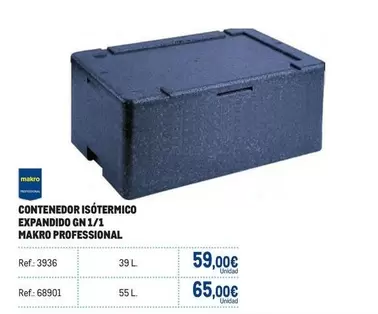 Oferta de Makro - Contenedor Isotermico Expandido Gn 1/1 Professional por 59€ en Makro
