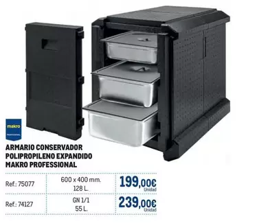 Oferta de Makro - Armario Conservador Polipropileno Expandido por 199€ en Makro