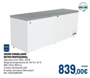 Oferta de Metro Professional -  Arcon Congelador por 839€ en Makro