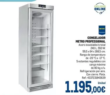 Oferta de Aire - Congelador Metro Professional por 1195€ en Makro