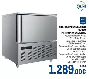 Oferta de Metro Professional - Abatidos/congelador Reapo por 1289€ en Makro