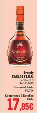 Oferta de Carlos - Brandy por 17,85€ en Makro