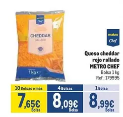 Oferta de Makro - Queso Cheddar Rojo Rallado por 8,99€ en Makro