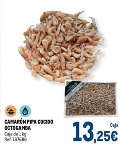 Oferta de Octogamba - Camaron Pipa Cocido por 13,25€ en Makro