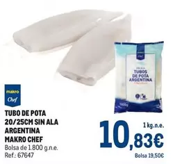 Oferta de Makro - Tubo De Pota 20/25cm Sin Ala Argentina por 10,83€ en Makro
