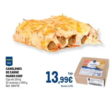 Oferta de Makro - Canelones De Carne por 13,99€ en Makro