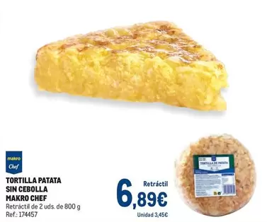 Oferta de Makro - Tortilla Patata Sin Cebolla por 6,89€ en Makro