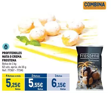 Oferta de Frostena - Profiteroles Nata O Crema por 6,15€ en Makro