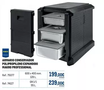 Oferta de Makro - Armario Conservador Polipropileno Expandido por 199€ en Makro