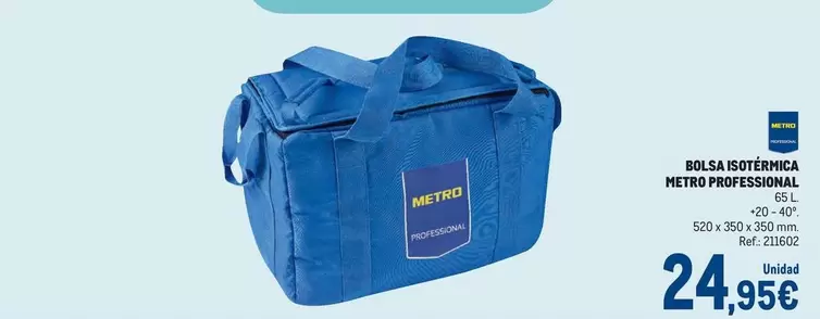 Oferta de Metro Professional - Bolsa Isototica por 24,95€ en Makro