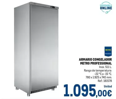 Oferta de Metro Professional - Armario Congelador Metro por 1095€ en Makro