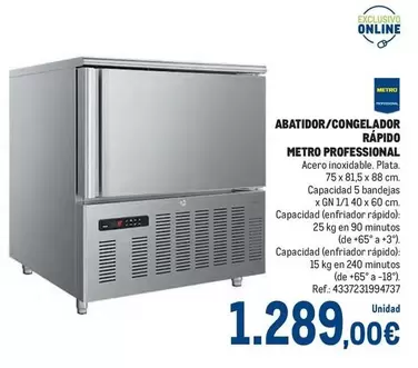 Oferta de Metro Professional - Abatidor/congelador Rapido por 1289€ en Makro