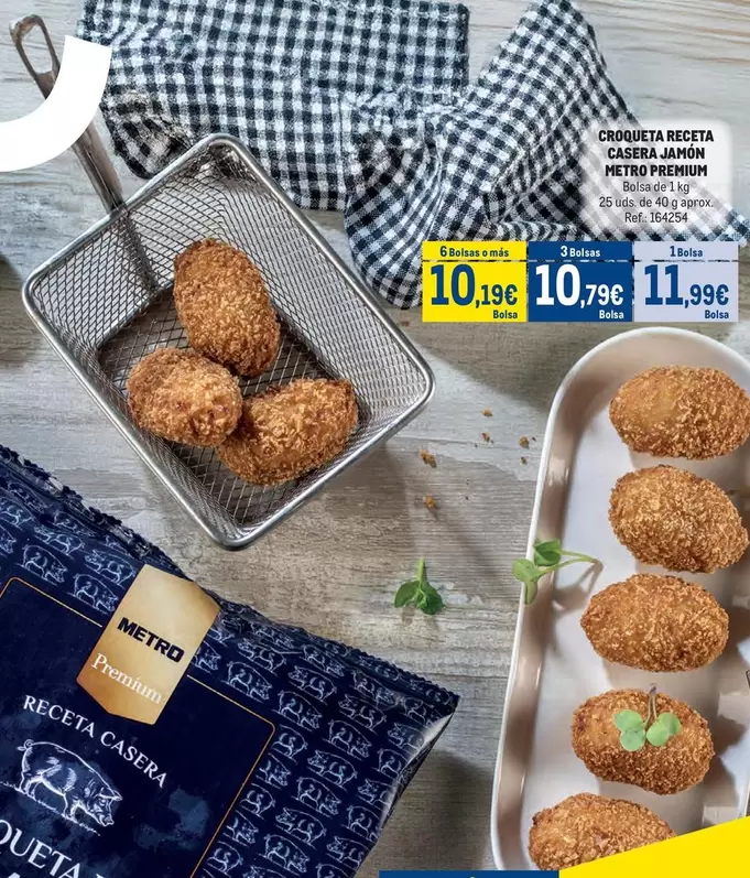 Oferta de Croqueta Receta Casera Jamón Metro Premium por 11,99€ en Makro