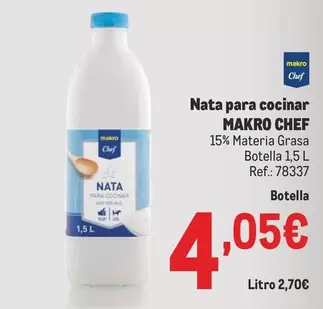 Oferta de Makro - Nata Para Cocinar por 4,05€ en Makro