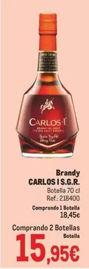 Oferta de Carlos - Brandy por 15,95€ en Makro