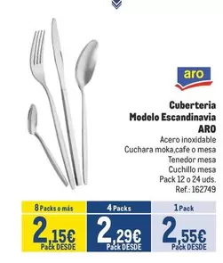 Oferta de Aro - Cuberteria Modelo Escandinavia por 2,55€ en Makro