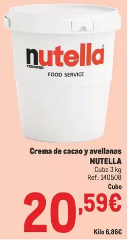 Oferta de Nutella - Crema De Cacao Y Avellanas por 20,59€ en Makro