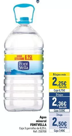 Oferta de Fontvella - Agua Mineral por 2,5€ en Makro