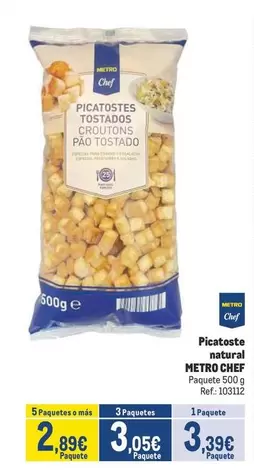 Oferta de Chef - Picatostes Natural por 3,39€ en Makro