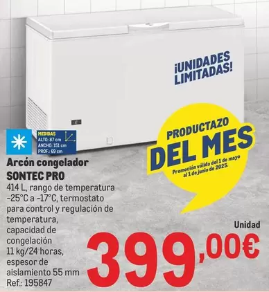 Oferta de Sontec - Arcón Congelador por 399€ en Makro