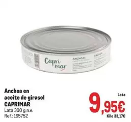 Oferta de Caprimar - Anchoa En Aceite De Girasol por 9,95€ en Makro