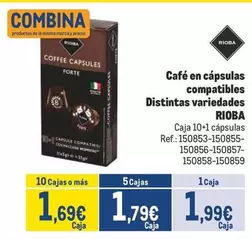 Oferta de Rioba - Cafe En Capsulas Compatibles Distintas Variedades por 1,99€ en Makro