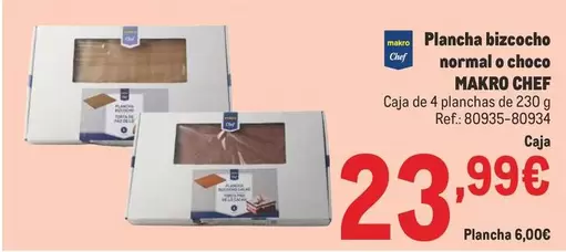 Oferta de Makro - Plancha Bizcocho Normal O Choco por 23,99€ en Makro