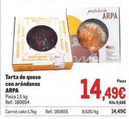 Oferta de Arpa - Tarta De Queso Con Arandanos por 14,49€ en Makro