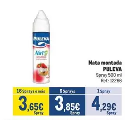 Oferta de Puleva - Nata Montada por 4,29€ en Makro