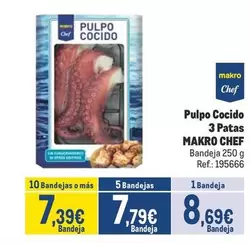 Oferta de Makro - Pulpo Cocido 3 Patas por 8,69€ en Makro