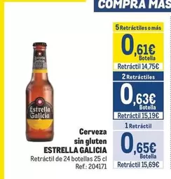Oferta de Estrella Galicia - Cerveza Sin Gluten por 0,65€ en Makro