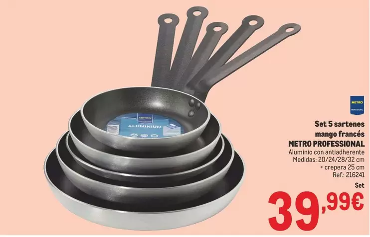 Oferta de Mango - Set 5 Sartenes Mango Francés por 39,99€ en Makro