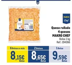 Oferta de Makro - Queso Rallado 4 Quesos por 9,59€ en Makro