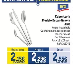Oferta de Aro - Cuberteria Modelo Escandinavia por 2,55€ en Makro