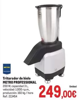 Oferta de Metro Professional - Triturador De Hielo por 249€ en Makro