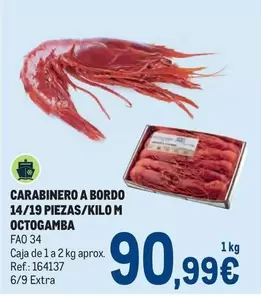 Oferta de Octogamba - Carabinero A Bordo 14/19 Piezas/kilo M por 90,99€ en Makro