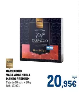 Oferta de Makro - Carpaccio Vaca Argentina por 20,95€ en Makro