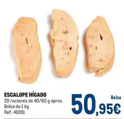 Oferta de Escalope Hígado por 50,95€ en Makro