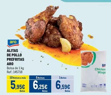 Oferta de Aro - Alitas De Pollo Prefritas por 6,59€ en Makro