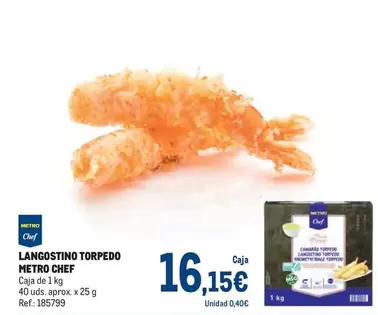 Oferta de Chef - Langostino Torpedo por 16,15€ en Makro